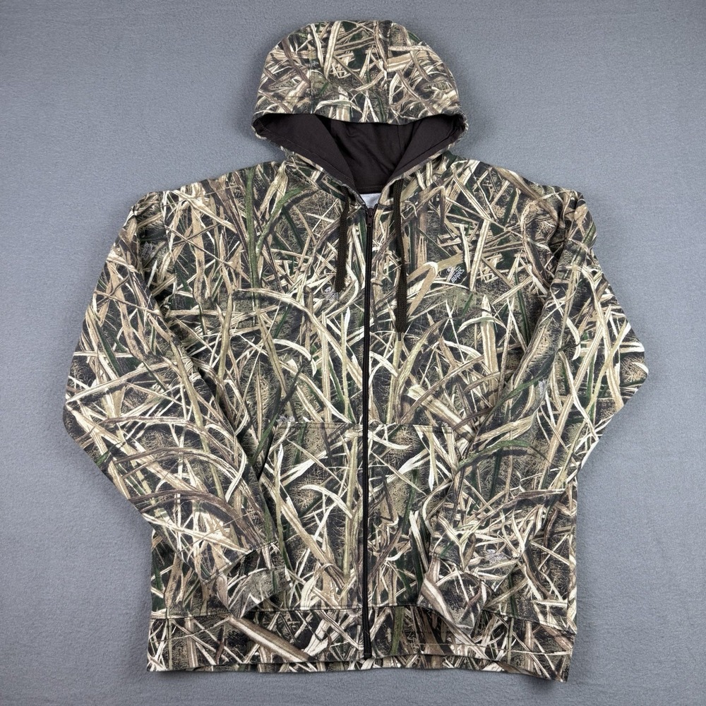 Mossy Oak‎ Shadow Grass Blades Camo Hoodie Mens Medium Zip Up Sweatshirt